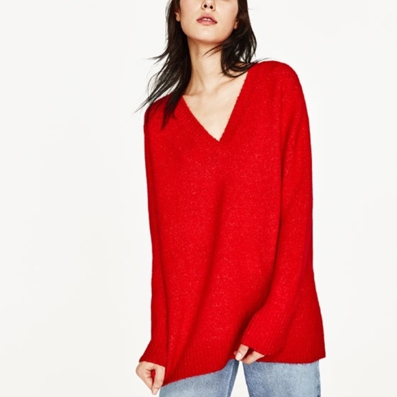 zara oversized v neck sweater